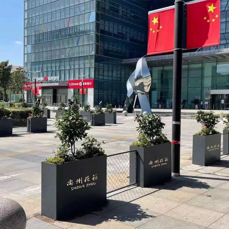 镀锌板花箱组合围栏花架户外花槽架餐饮店隔断花箱售楼部花坛花箱