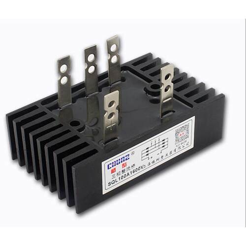 椿整 SQL-100A 1600V三相整流桥带散热器 三相桥式整流器60*100