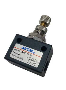 亚德客单向节流阀ASC100-06/200-08气动可调流量控制调速阀调节阀