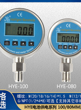 华屹測控直销电池供电型高精度数显压力表水压气压油压真空负压表