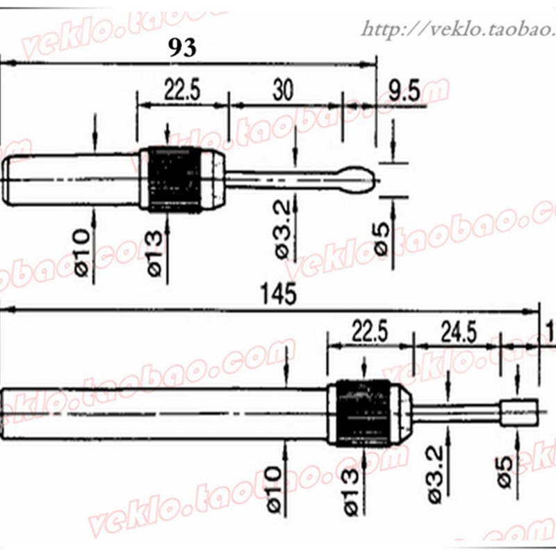 台湾偏摆式寻边器摇摆式分中棒/机械回转高精度两支装RPB-10