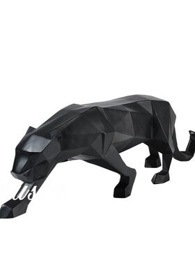 简约动物酒柜豹高级摆件样板间电视柜客厅茶几书房办公室软装饰品