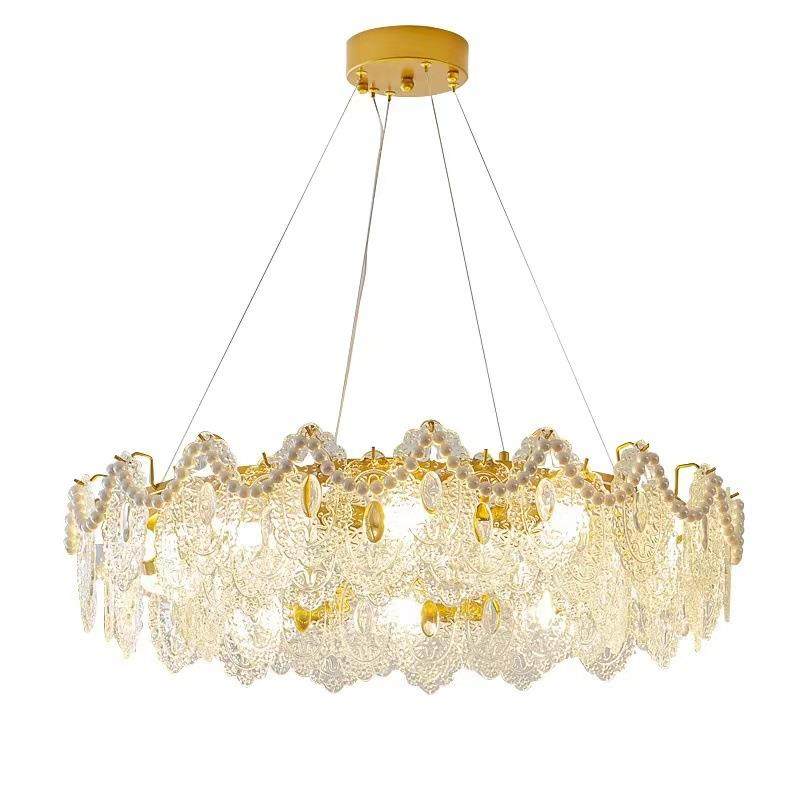 法式水晶吊灯轻奢温馨浪漫艺术珍珠贝壳灯创意玻璃设计感客厅主灯,家装灯饰光源,智能吊灯,淘宝优惠券,粉丝福利购,淘宝优惠卷