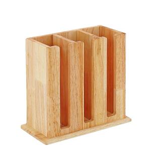 实木汤匙收纳盒商用餐厅厨房勺子收纳架餐厅餐具架黄色汤匙收纳盒