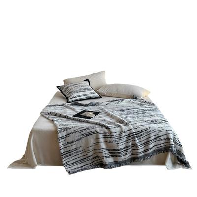 简约轻奢貂绒毛毯柔软亲肤沙发毯加厚午睡办公室盖毯针织提花毯