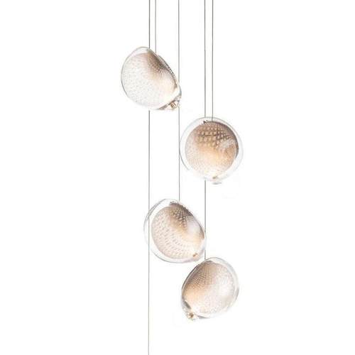 设计师餐厅吧台吊灯灯罩简约卧室床头吊灯长线楼梯玻璃工程款吊灯