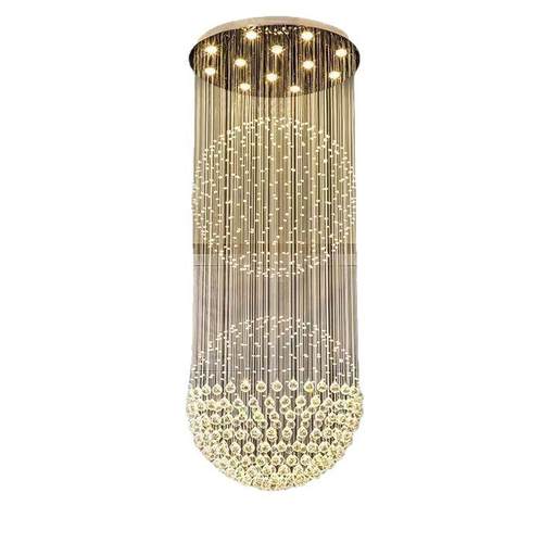 楼梯长吊灯复式楼客厅吊灯现代简约别墅轻奢水晶吊灯楼梯水晶吊灯