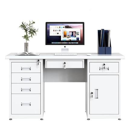 1.2米1.4米1.6米钢制办公桌铁皮电脑桌财务桌子带锁带抽屉写字台