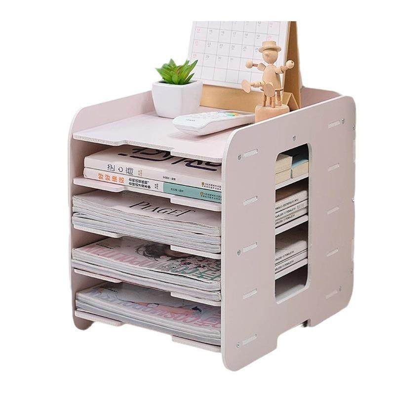 文件架桌面收纳多层置物架书立办公用品a4档案整理架子文件收纳盒