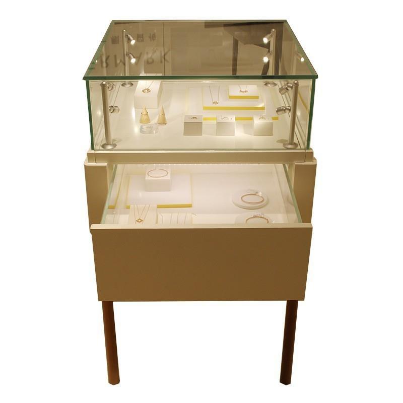轻奢珠宝展示柜弧形实木玻璃组合首饰货柜整店设计古玩名表展柜台