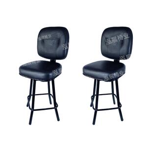 简约轻奢吧椅酒店前台KTV吧台凳黑色靠背椅子游戏厅休闲椅子