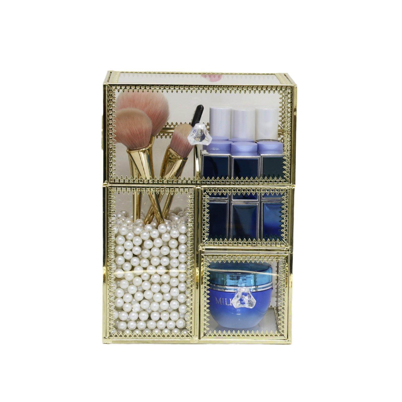 桌面收纳盒三件套长虹玻璃收纳盒首饰盒珠宝化妆品饰品收纳,收纳整理,首饰盒,淘宝优惠券,粉丝福利购,淘宝优惠卷