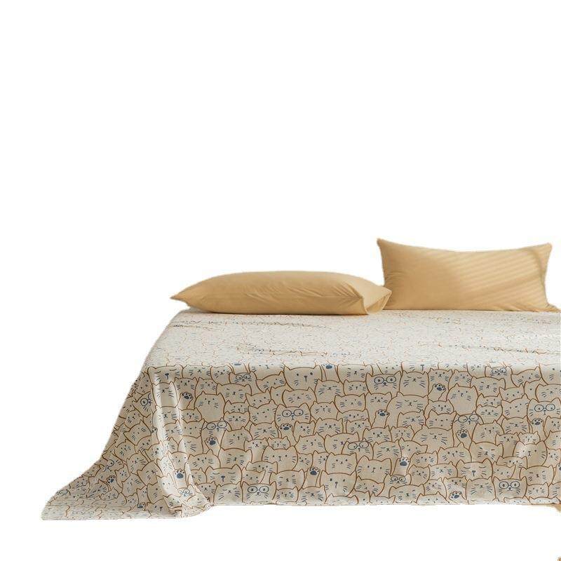 ins复古小碎花纯棉天竺针织棉被套单品卡通床罩被罩床单床笠单件