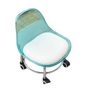 万向轮小凳子软座滑轮矮凳带娃儿童椅子靠背圆凳家用美缝修脚板凳