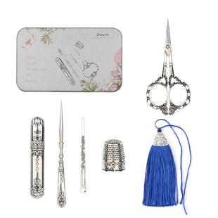 欧式 雕花古典剪婚庆嫁妆针线盒 复古五件套尖头剪刀组合剪套装