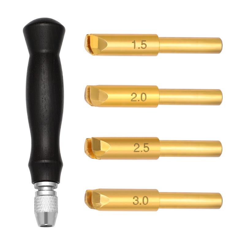 多规格檀木铜头烫边头皮革DI压边处理皮革工具压边器烫边线