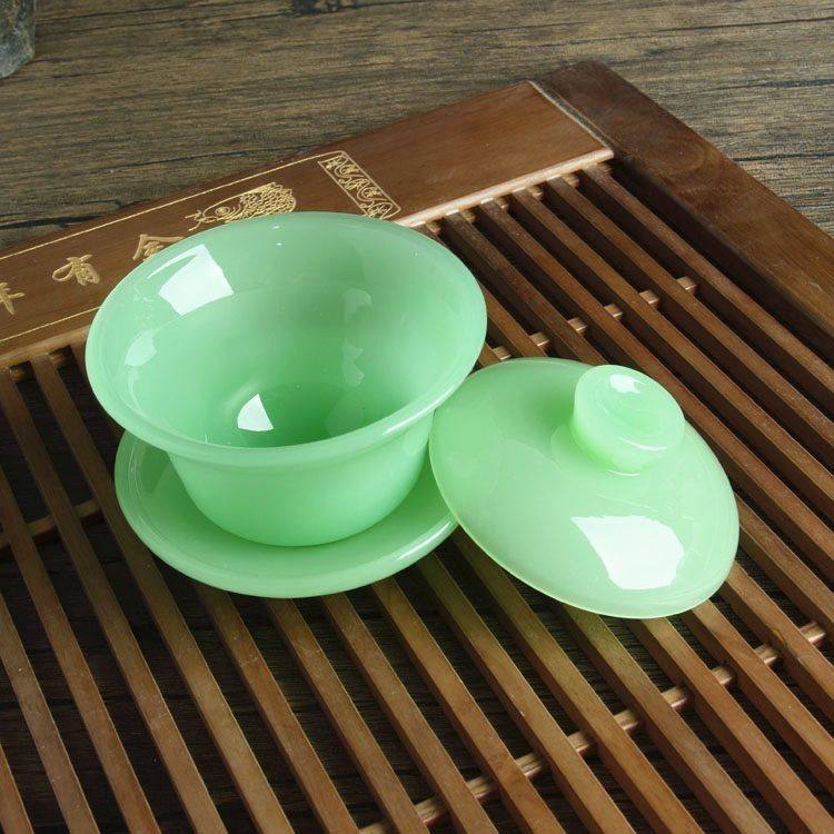 阿富汗玉石公道杯盖碗加厚耐高温