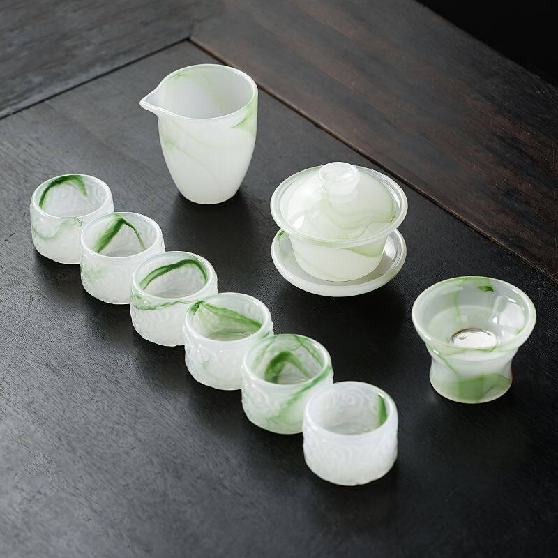 羊脂玉瓷高端琉璃泡茶功夫茶具