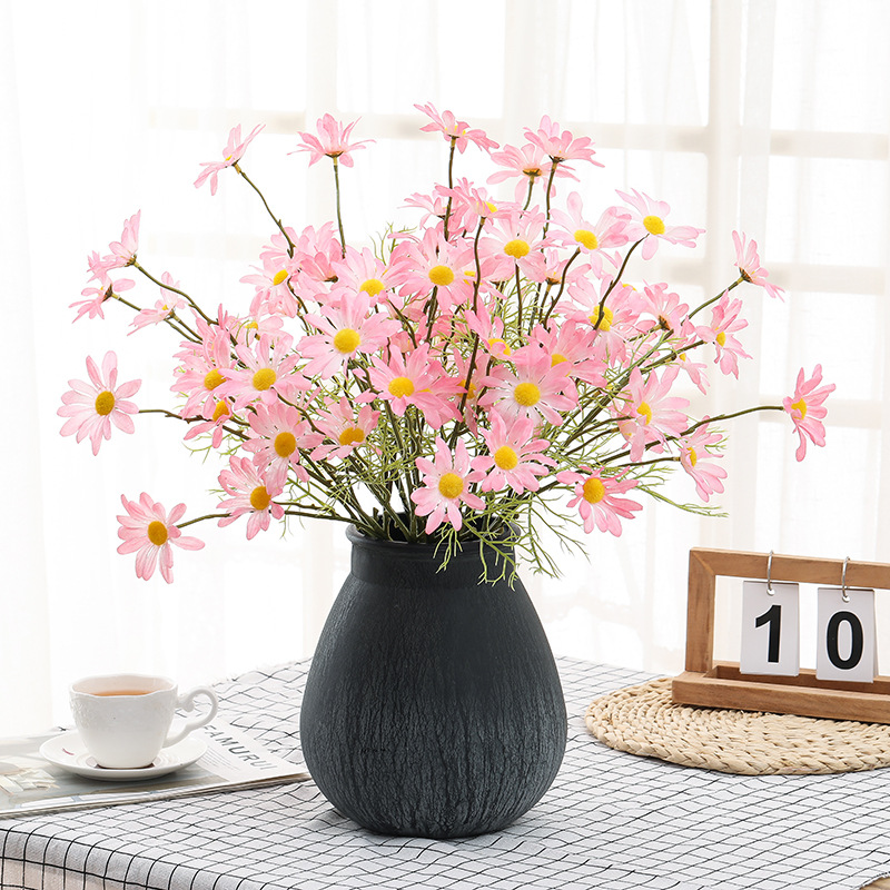 极速5 Head White Daisy Artificial Flowers Long Branch Bouque