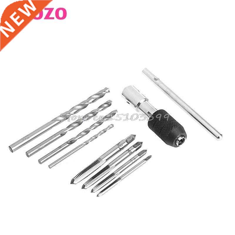 极速9Pcs Hand Tap Set Screw Thread Taps + T- Wrench Reamer +