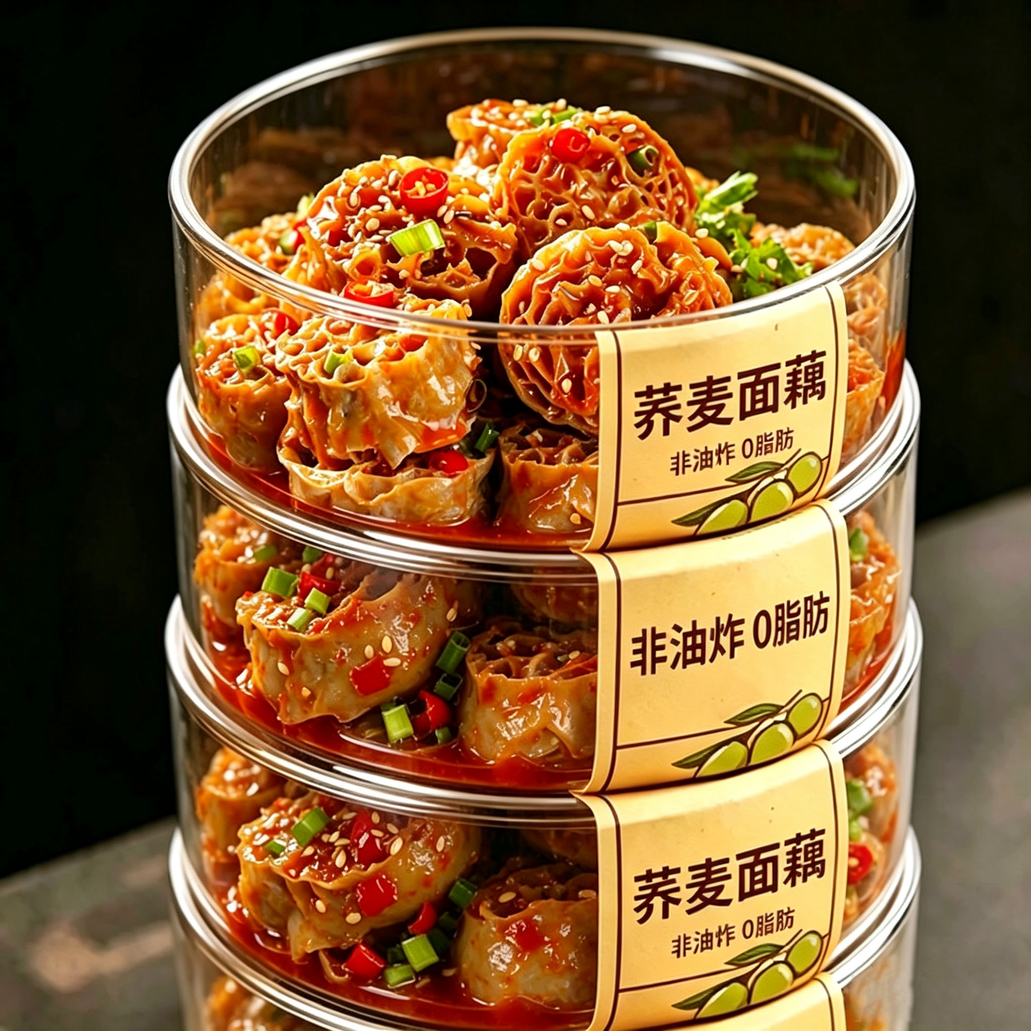 荞麦面藕无蔗糖低脂肪黑全麦面皮纯干货面筋低脂吸汁免煮凉拌速食图片