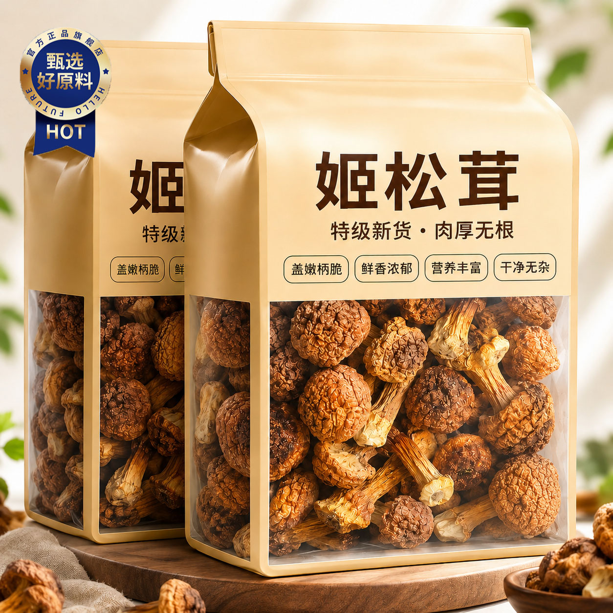 云南特级新鲜姬松茸干货官方旗舰店无硫松茸菌巴西菇蘑菇菌菇250g图片