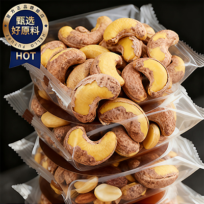 央妈推荐带皮腰果仁紫衣原味坚果干果孕妇营养零食盐焗官方旗舰店