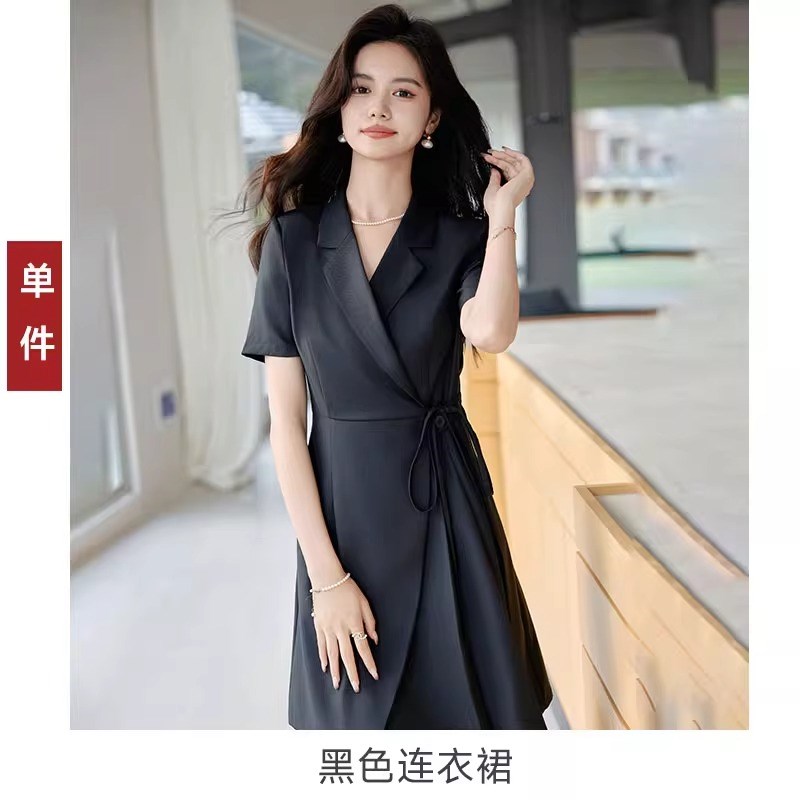现货西装连衣裙2024新款夏季短袖小个子气质收腰职业套装裙子高级