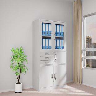 钢制文件柜办公室资料凭证柜密码带锁铁皮矮柜书柜员工更衣储物柜