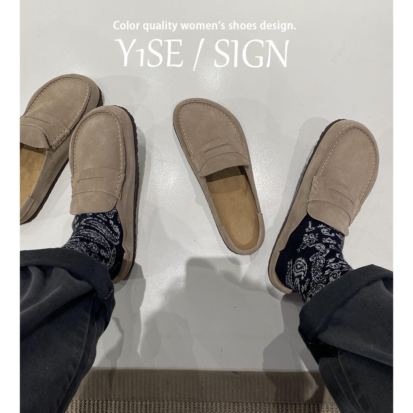 大码男女同款真皮厚底勃肯鞋半拖2026年春季新款一脚蹬包头穆勒鞋