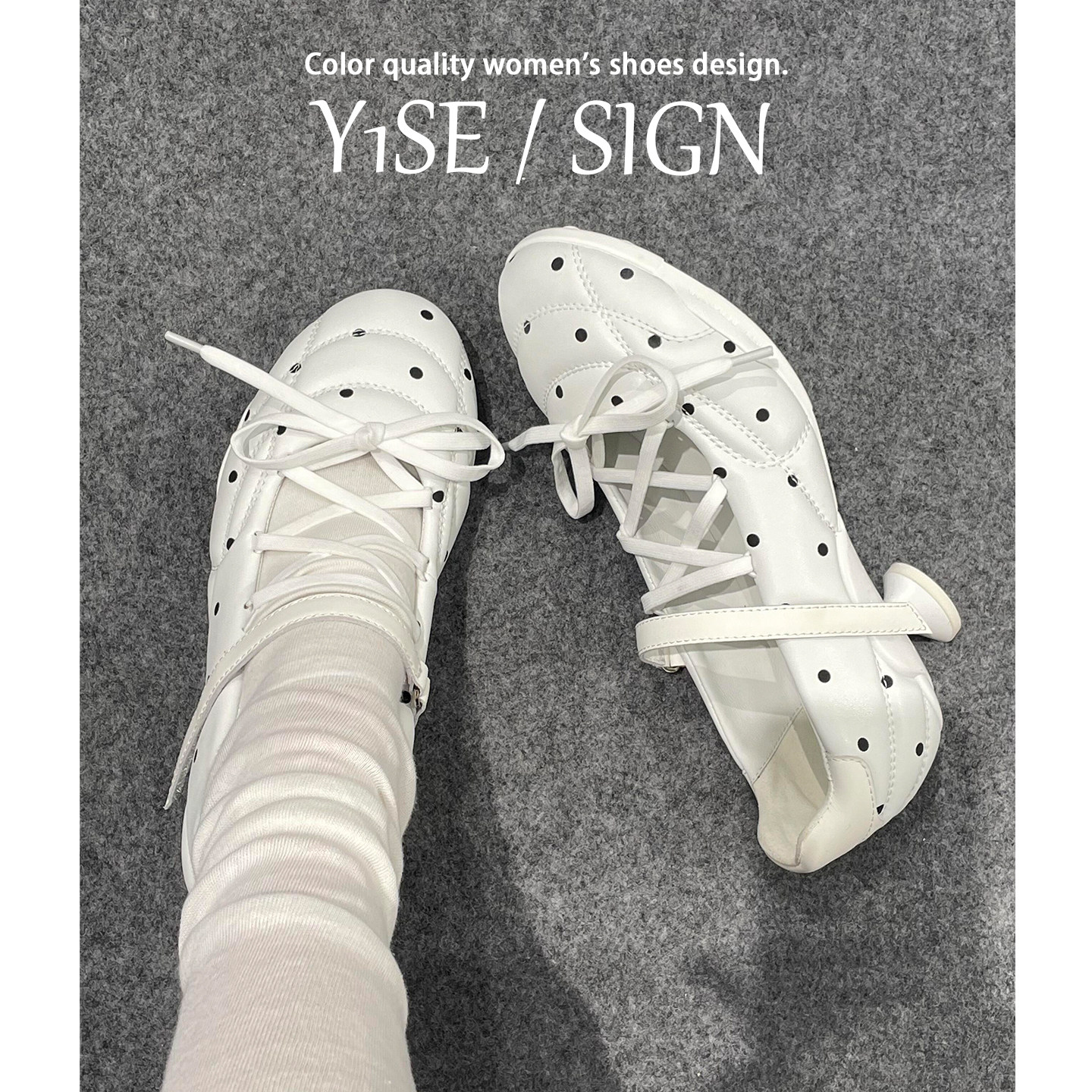 小众波点蝴蝶结粗跟玛丽珍单鞋女2025秋季新款圆头浅口白色高跟鞋