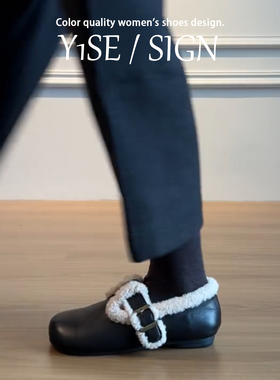 牛皮版~黑色全包勃肯鞋女冬季外穿加绒棉鞋2025新款一脚蹬毛毛鞋