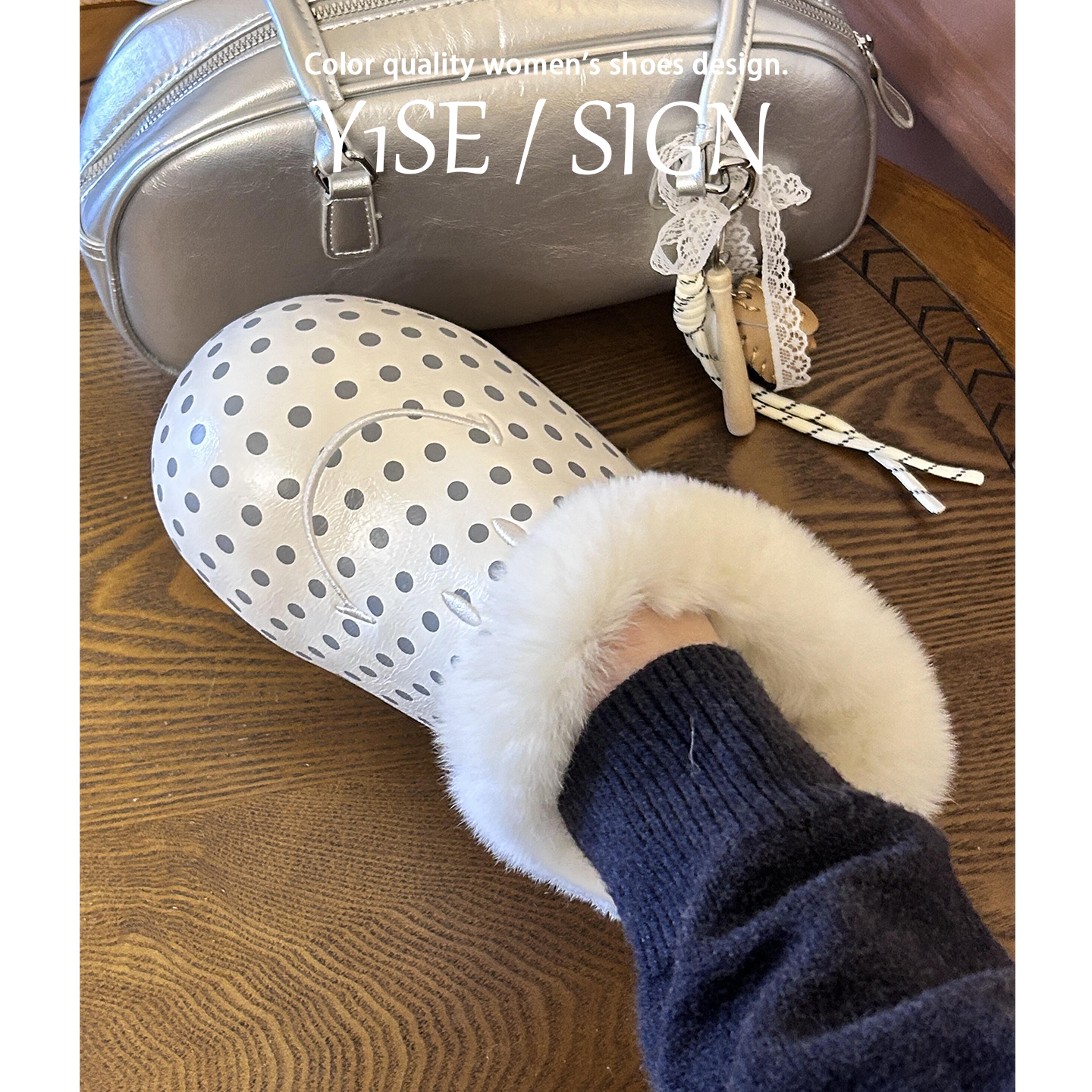 白色笑脸绝美勃肯鞋半拖女冬