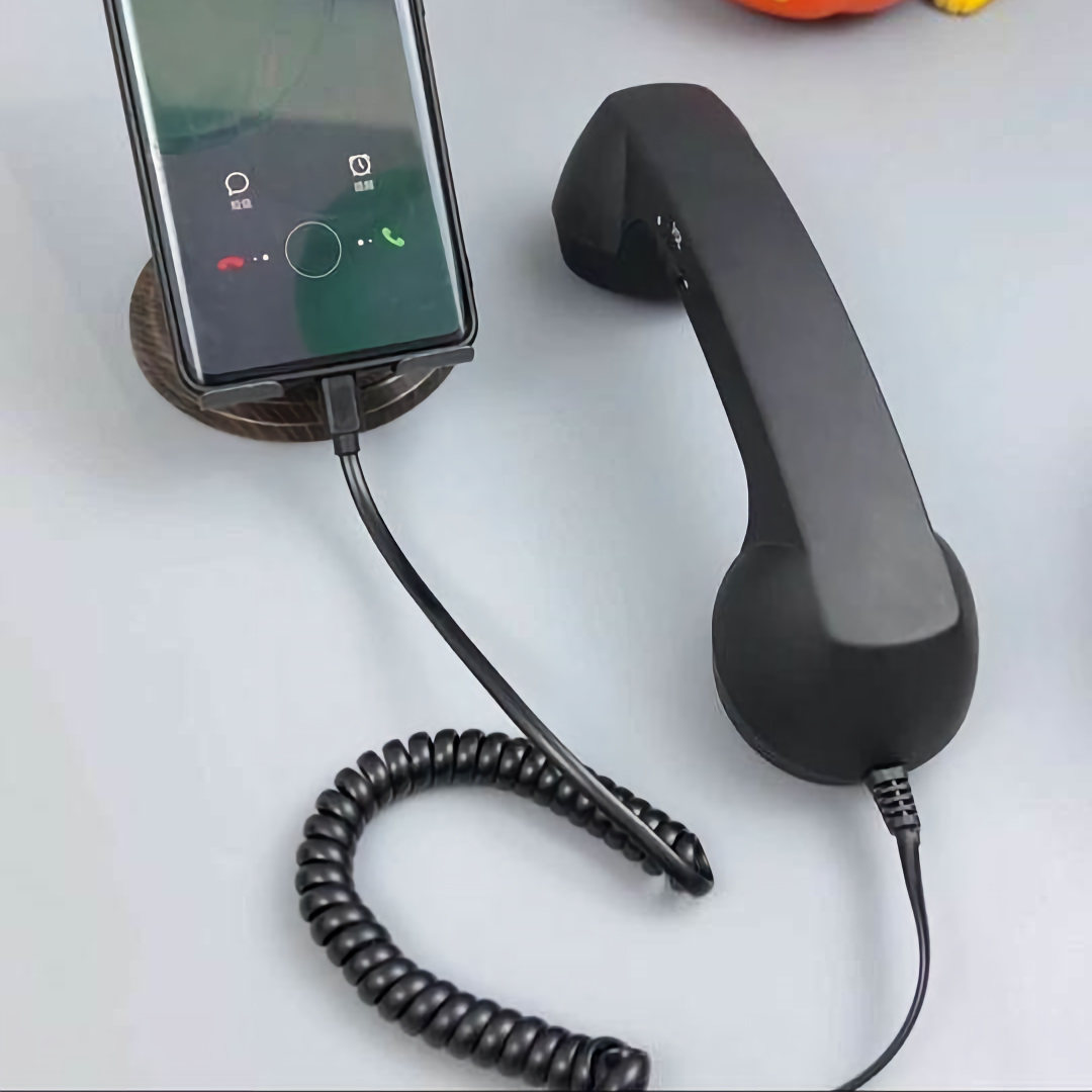 Type-c直插手机听筒电话式座机听筒话筒耳机复古手柄C口外接话筒