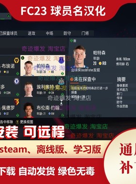 FC23 中文球员名汉化补丁 fifa23经理模式生涯模式均可 不含游戏