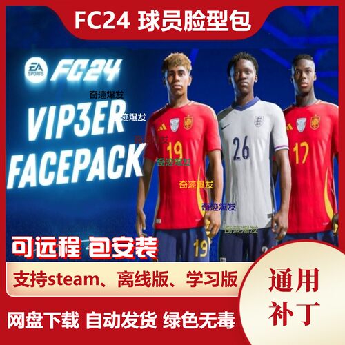 FC24 球员脸型包 fifa24增加大量真实面部脸补迷你小头像不含游戏