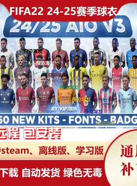 FIFA22 24-25赛季球衣补丁 新赛季新款球衣球队队徽真实印号字体