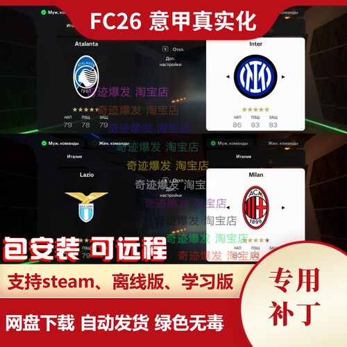 FC26意甲真实补丁球衣徽章横幅