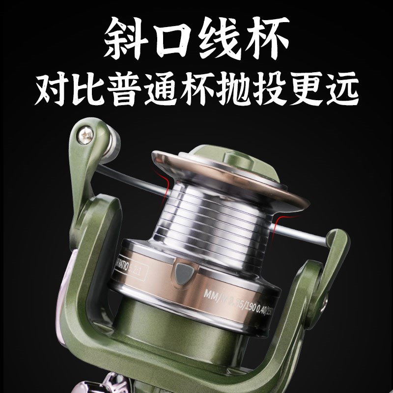 钓德来纺车轮远投轮大物海杆无间隙渔轮大号金属轮防水鱼轮