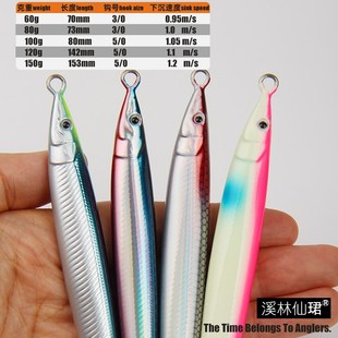 新款铁板路亚饵面条鱼假饵海钓船钓快抽亮片单钩马鲛刀鱼专杀