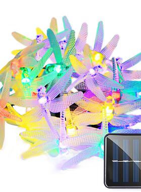 直供太阳NJA能灯日串L外花园ED户彩灯庭院圣诞节装饰灯蜻蜓串灯