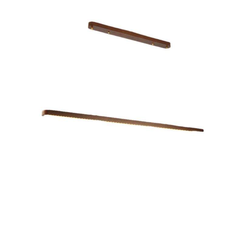 新中式餐厅吊灯中国风一字长条禅意山峰实木茶室吧台茶台护眼吊灯