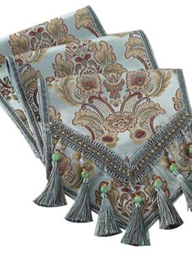 桌旗欧式简约时尚中式美式复古蓝色茶几布席巾鞋柜玄关电视柜盖布