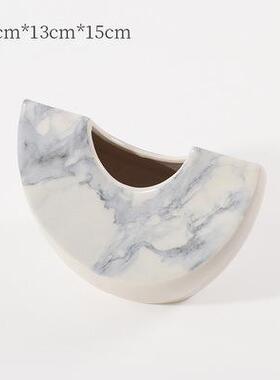 现JFM代奢大理石纹软装陶瓷花装饰品视轻样板房售楼处电柜家居器