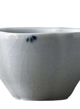 景镇釉下手烧绘青花WYF茗苏打开片釉花口小茶杯德女士陶瓷品杯茶