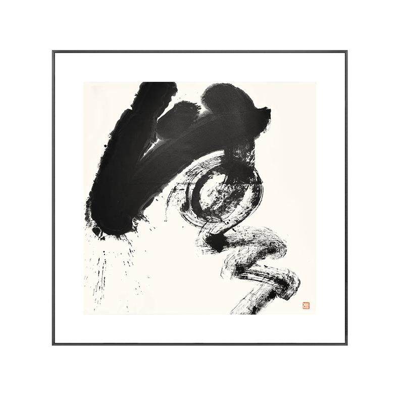 新中式酒店餐厅水墨书法挂画茶馆会所别墅禅意装饰画国风多联壁画