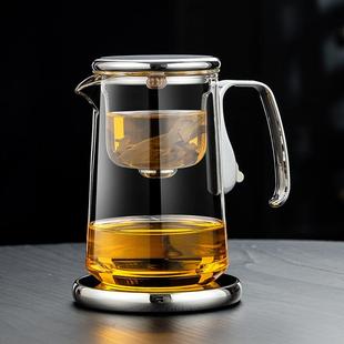 全玻璃内胆飘逸杯家用泡茶壶旋盖磁吸茶水分离过滤冲茶器 新款
