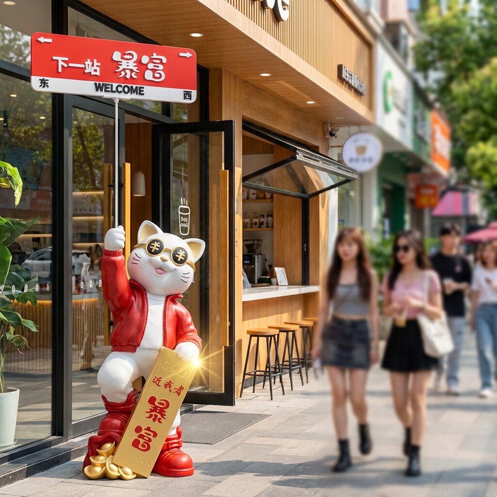 开业大吉招财猫落地大摆件店铺门口招财纳福装饰品送朋友开店礼物