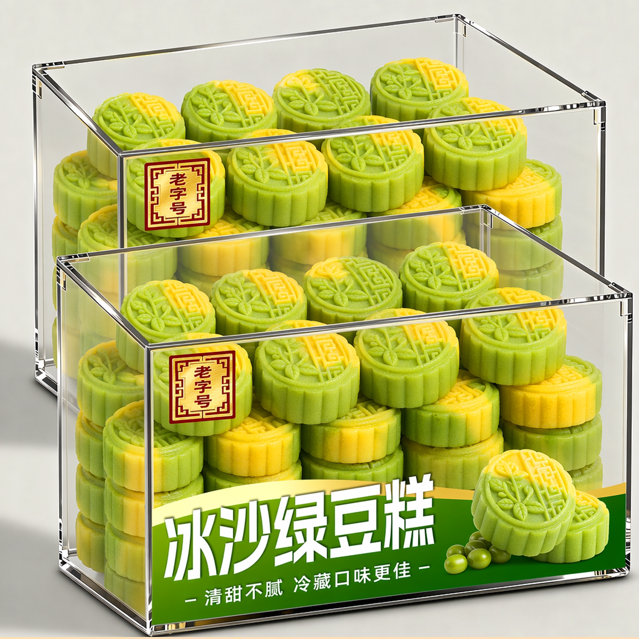 【正宗老字号】老式正宗冰沙绿豆糕礼盒官方旗舰店独立小包装手工