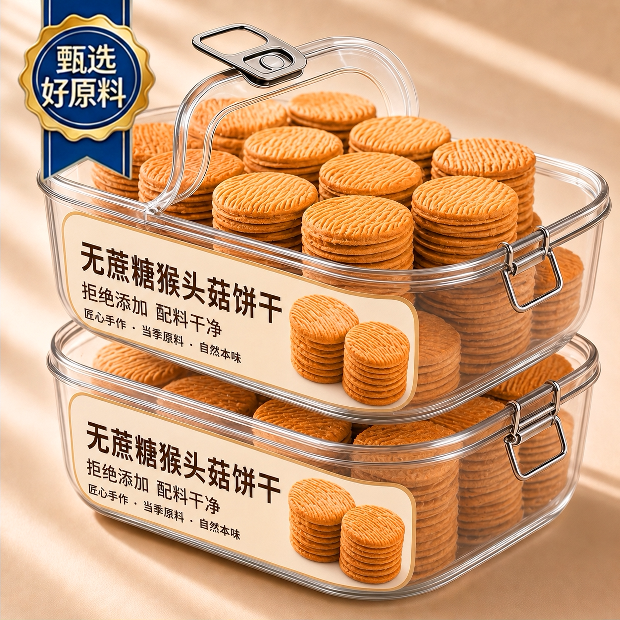 【糖人零食】猴头菇饼干官方旗舰店正品无糖养胃正宗调理肠胃苏打